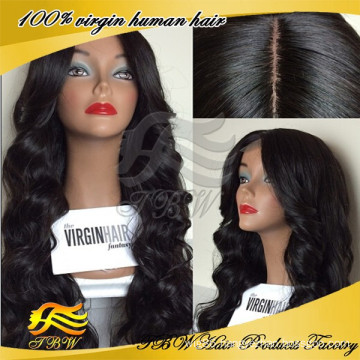 Qingdao hair factory body wave glueless silk top full lace wig baby hair glueless full lace 100% human hair wig